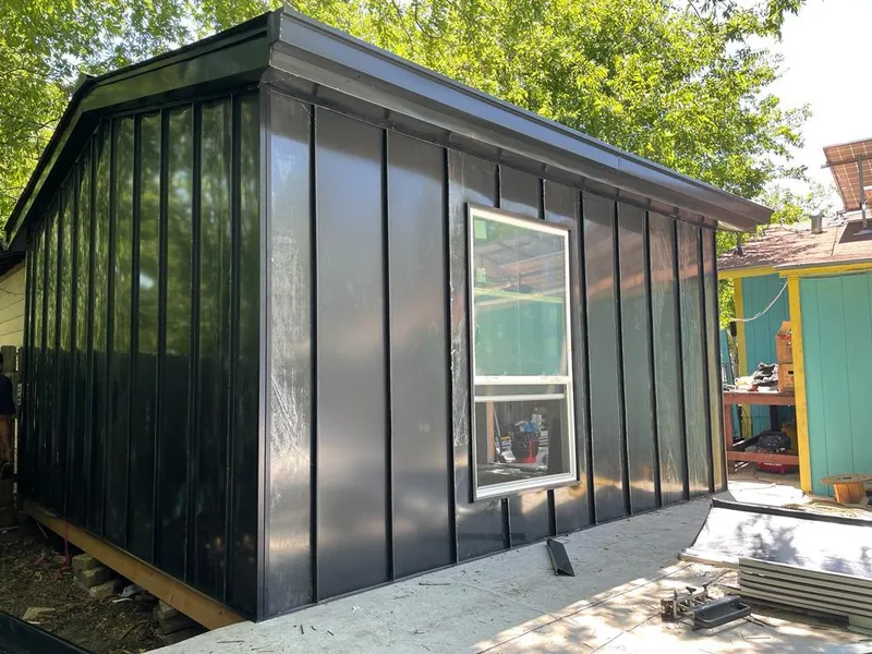 Black standing seam metal wall panels for Metal Roof Installation in Plainsboro